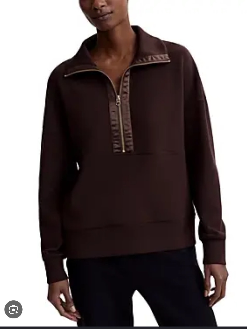 Varley Keller Half Zip in Coffee Bean